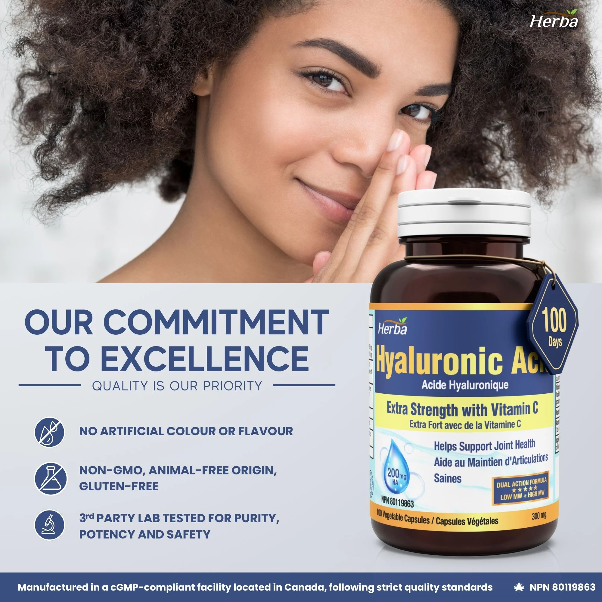 Hyaluronic Acid Supplement 200mg with Vitamin C - 100 Vegetable Capsules - Image 9