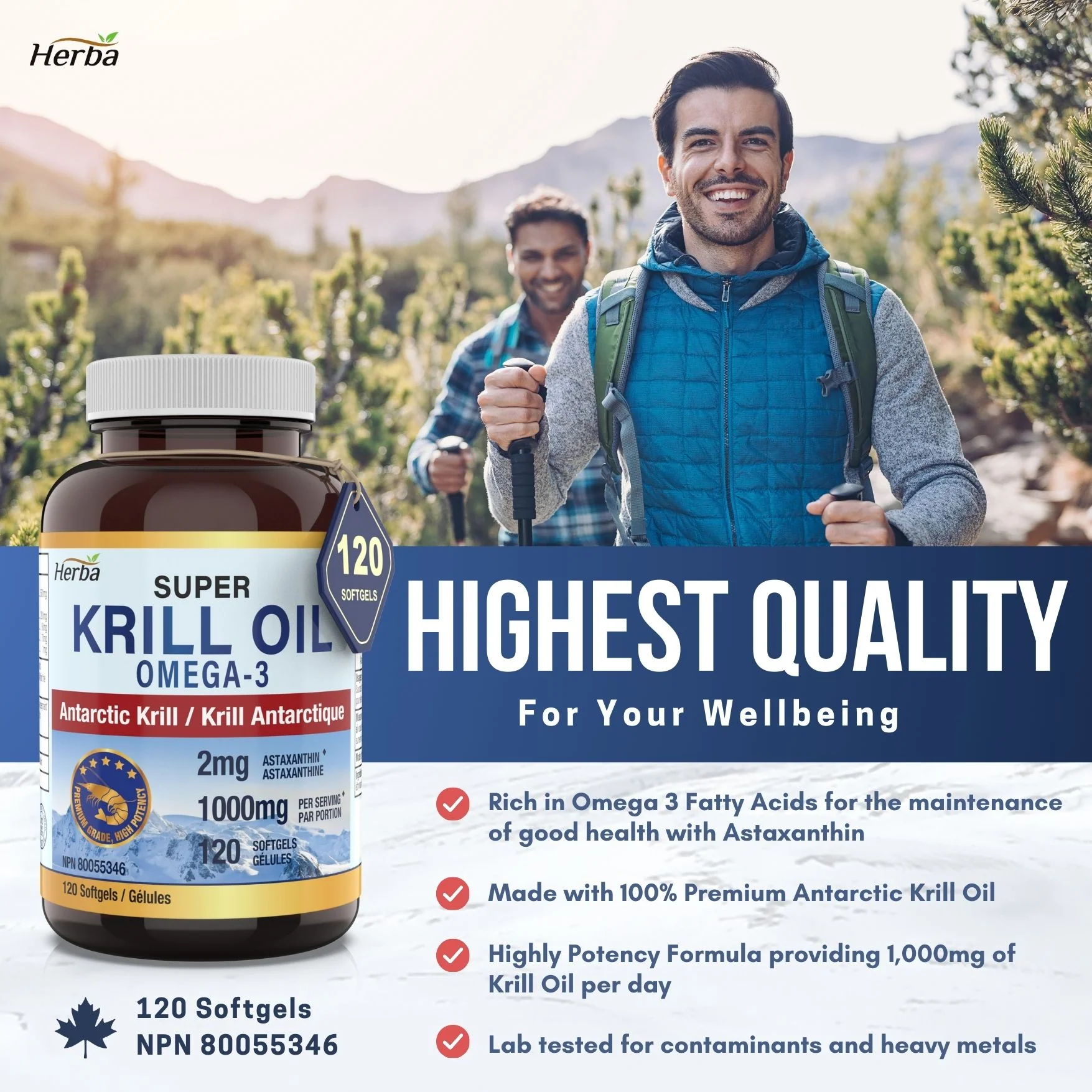 Antarctic Krill Oil 500mg - 120 Softgels | Made in Canada - Image 7