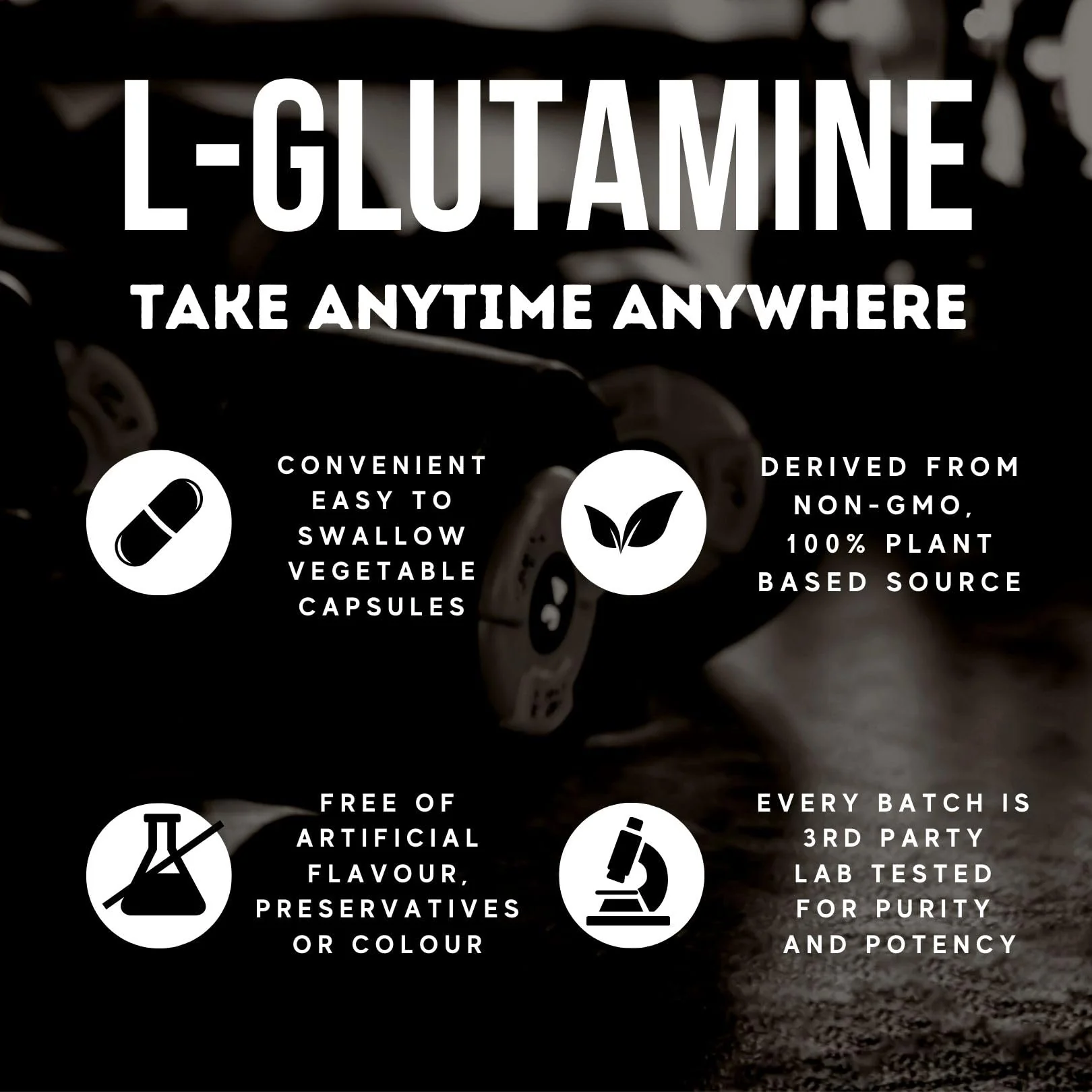 L-Glutamine Capsules 750mg – 180 Vegetable Capsules | 3,000mg Per Serving - Image 4