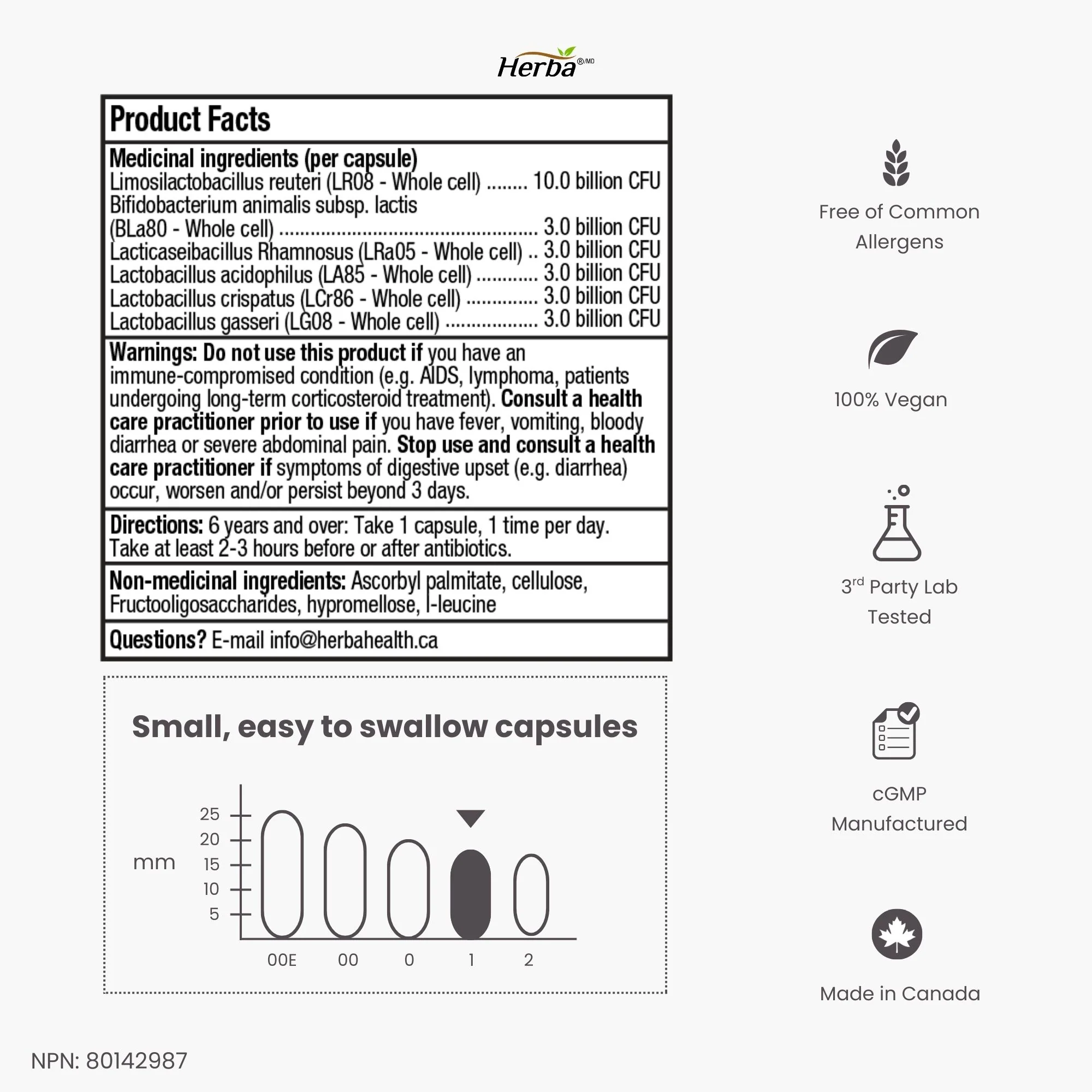 Lactobacillus Complex 25B CFU - 60 DR Capsules | 6 in 1 Lactobacillus and Bifidobacterium | Made in Canada - Image 9