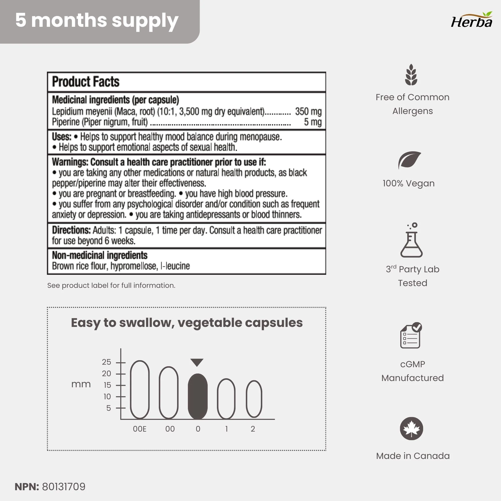 Organic Red Maca Capsules - 3500mg, 150 Capsules | Peruvian Red Maca | Made in Canada - Image 9