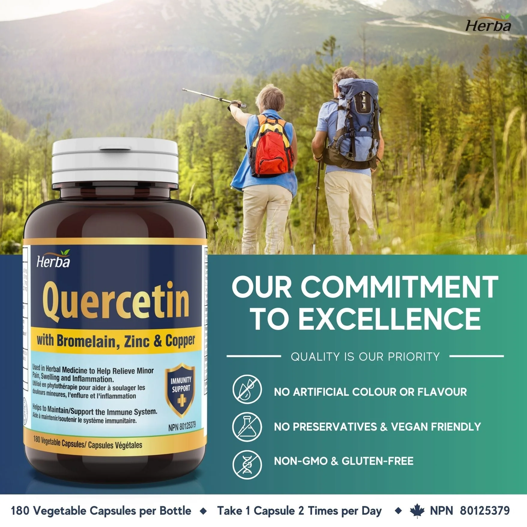 Quercetin with Bromelain, Zinc & Copper - 180 Capsules - Image 8