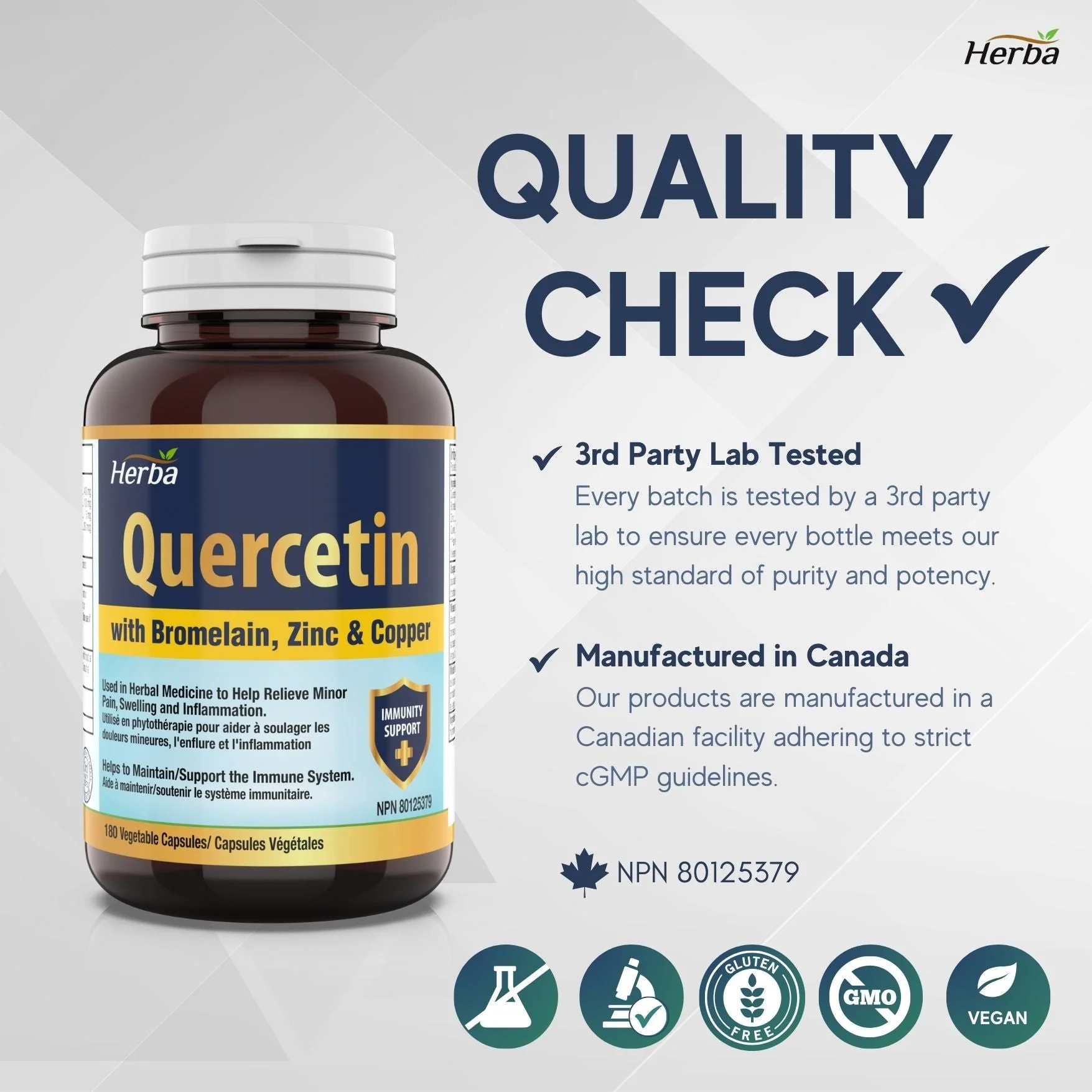 Quercetin with Bromelain, Zinc & Copper - 180 Capsules - Image 9